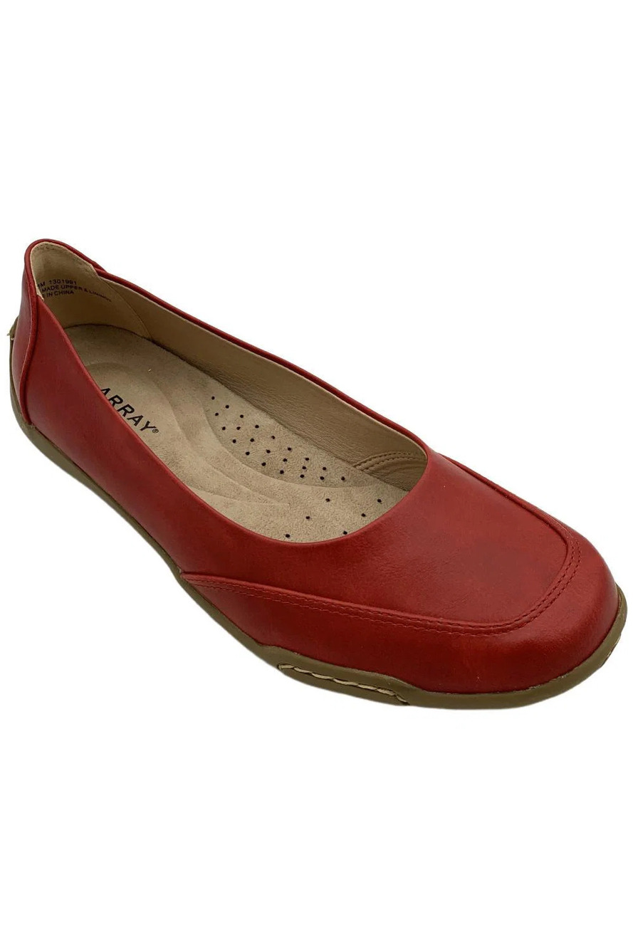 ARRAY Women's Cascade Flats Dark Red - Wide